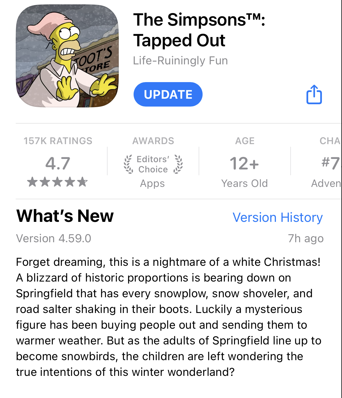 When is the next tapped out christmas update